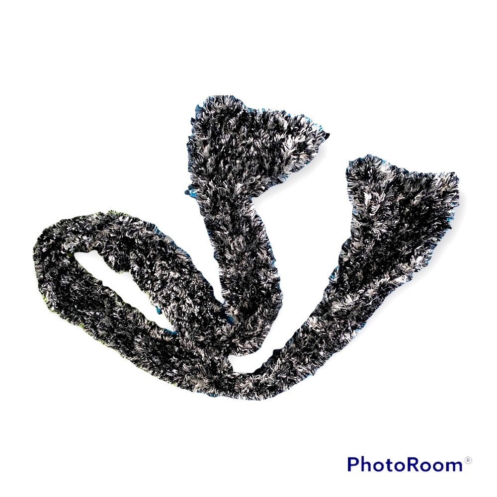 Ultra-Soft Long Fuzzy Scarf | Charcoal Mix | One Size